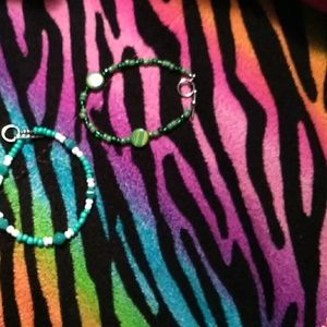 Glass beaded bracelets